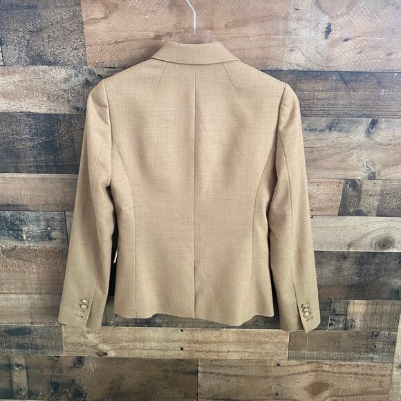 J. Crew Factory Wool Blend Blazer Camel Women's Size 00 - Picture 2 of 6